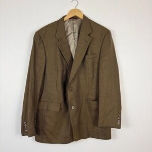 Hart Schaffner Marx Nordstrom Wool Blazer Jacket Brown Houndstooth Mens 44R